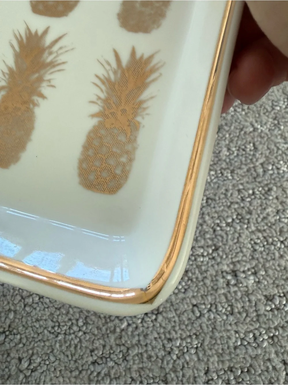 J.Crew Pineapple Ceramic Vanity Trinket Jewelry Tray